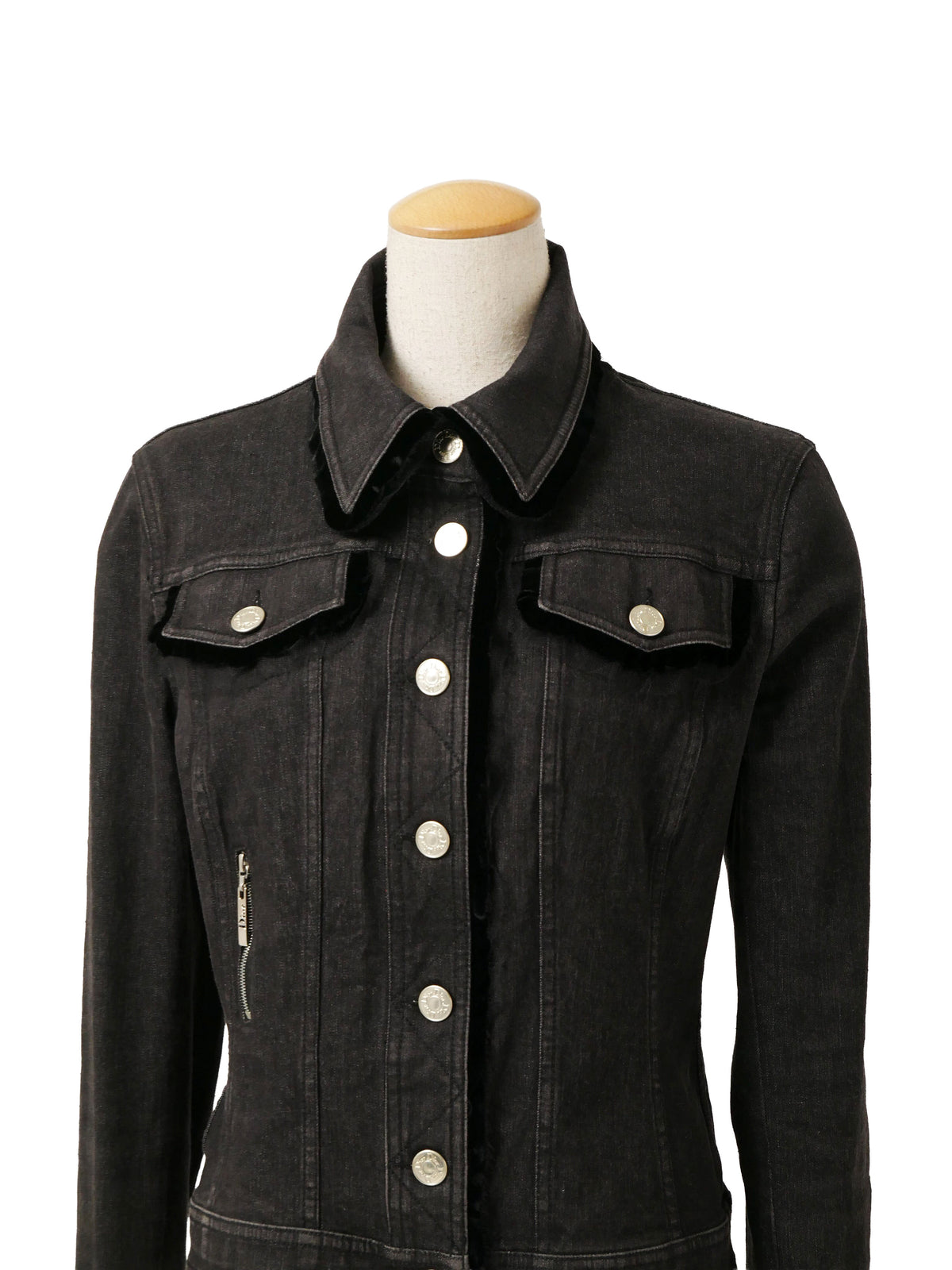 Christian Dior by John Galliano Dior Galliano Era Black Denim Jacket + Skirt 38/36