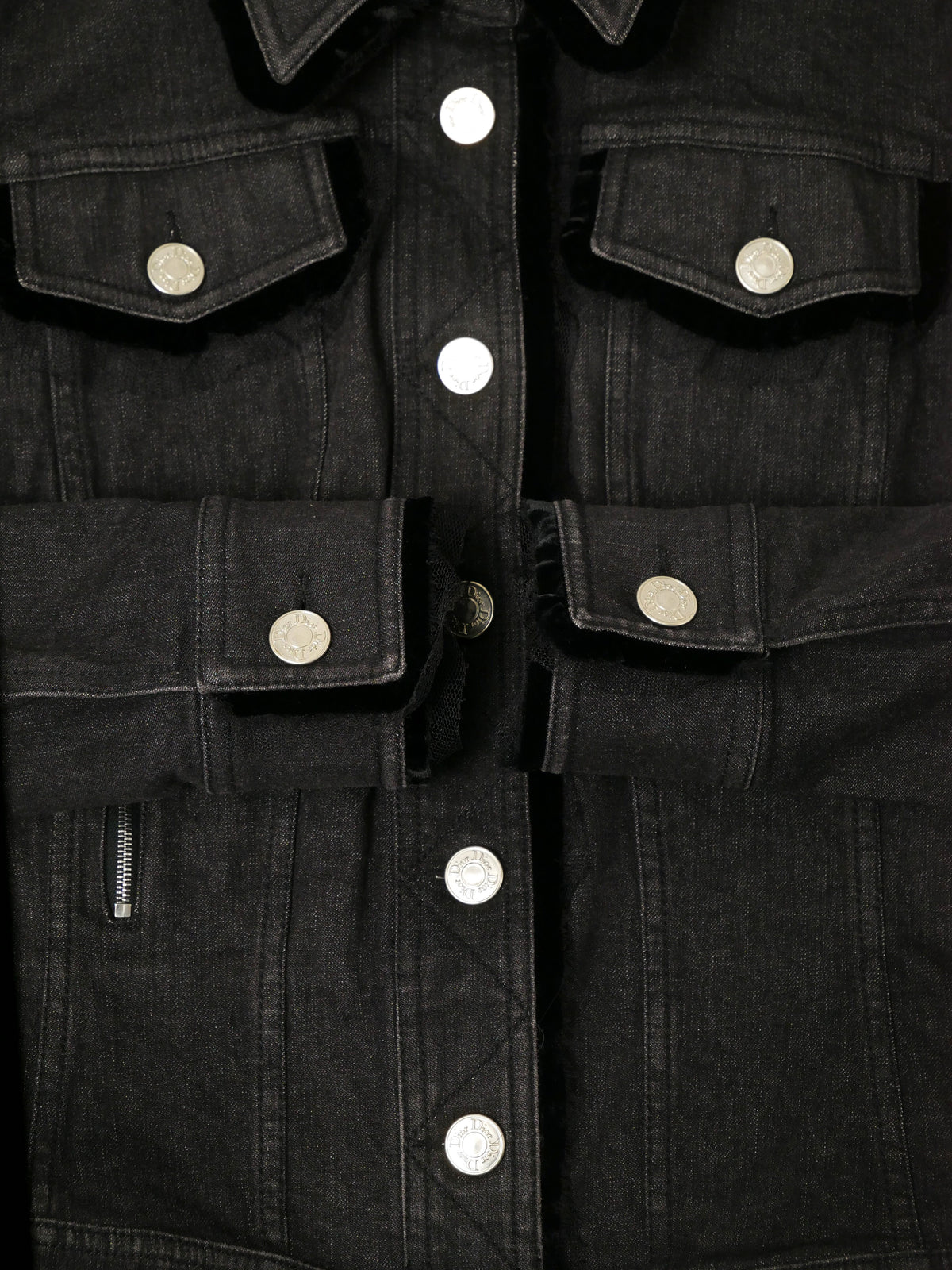 Christian Dior by John Galliano Dior Galliano Era Black Denim Jacket + Skirt 38/36
