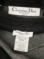 Christian Dior by John Galliano Dior Galliano Era Black Denim Jacket + Skirt 38/36